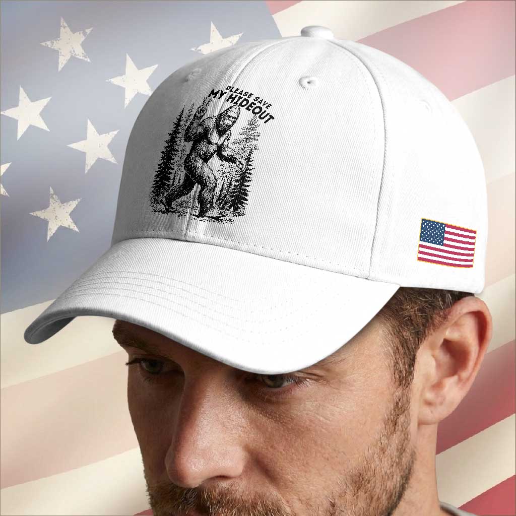 Please Save My Hideout Baseball Cap Bigfoot Forest Protector TS12 Print Your Wear