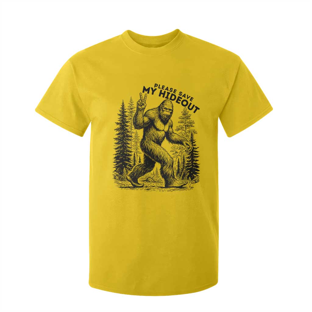 Please Save My Hideout T Shirt For Kid Bigfoot Forest Protector TS12 Daisy Print Your Wear