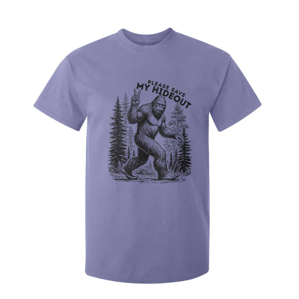 Please Save My Hideout T Shirt For Kid Bigfoot Forest Protector TS12 Violet Print Your Wear