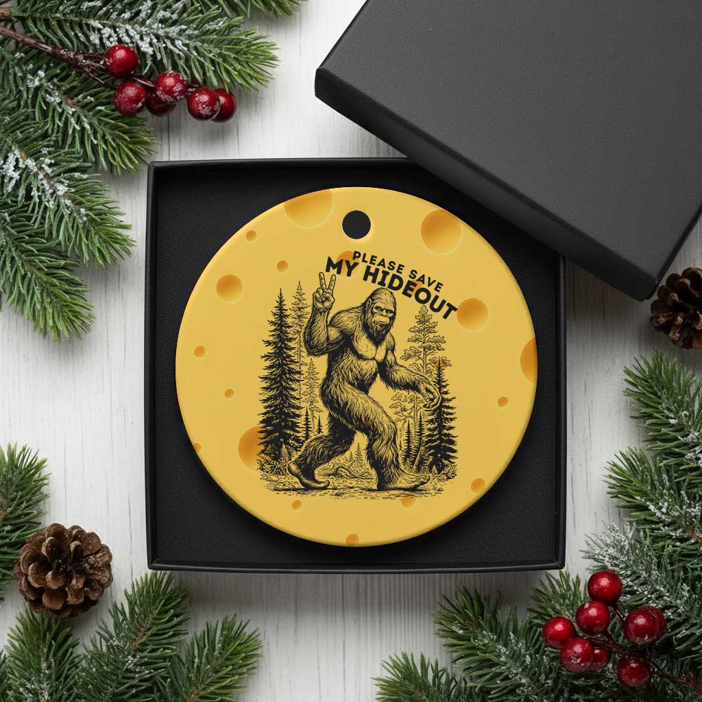 Please Save My Hideout Ceramic Ornament Bigfoot Forest Protector TS12 1pc Yellow Cheese Print Your Wear