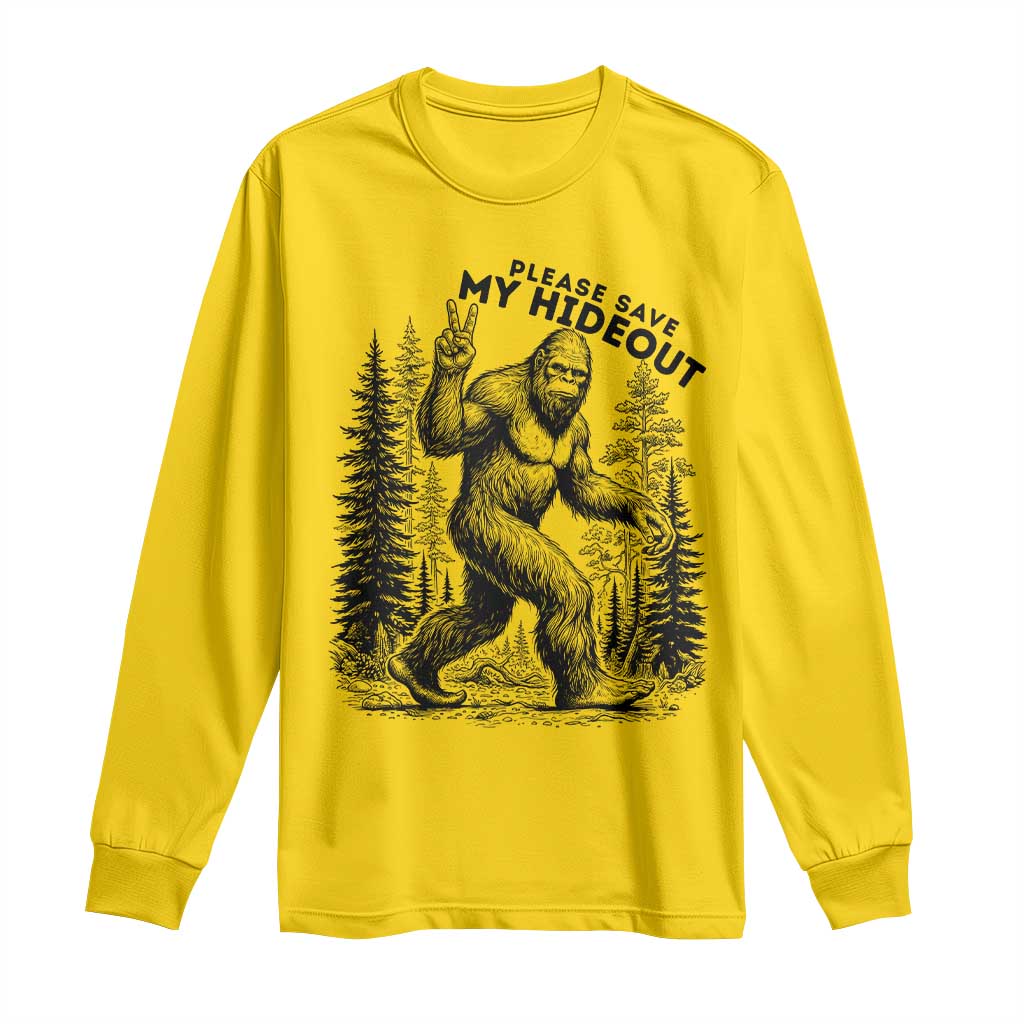 Please Save My Hideout Long Sleeve Shirt Bigfoot Forest Protector TS12 Daisy Print Your Wear