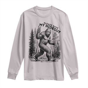 Please Save My Hideout Long Sleeve Shirt Bigfoot Forest Protector TS12 Ice Gray Print Your Wear