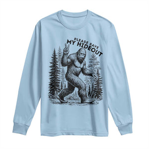 Please Save My Hideout Long Sleeve Shirt Bigfoot Forest Protector TS12 Light Blue Print Your Wear