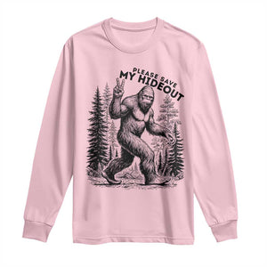 Please Save My Hideout Long Sleeve Shirt Bigfoot Forest Protector TS12 Light Pink Print Your Wear