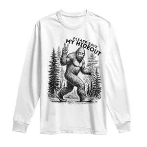 Please Save My Hideout Long Sleeve Shirt Bigfoot Forest Protector TS12 White Print Your Wear
