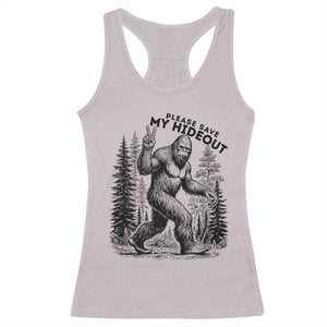 Please Save My Hideout Racerback Tank Top Bigfoot Forest Protector TS12 Ice Gray Print Your Wear