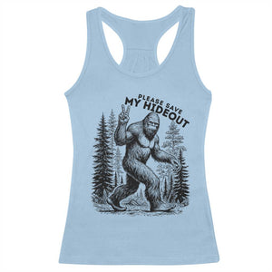 Please Save My Hideout Racerback Tank Top Bigfoot Forest Protector TS12 Light Blue Print Your Wear