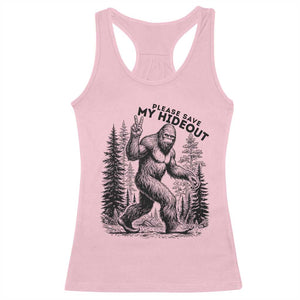 Please Save My Hideout Racerback Tank Top Bigfoot Forest Protector TS12 Light Pink Print Your Wear