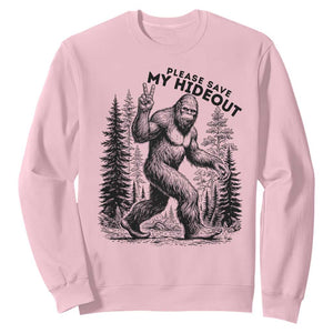 Please Save My Hideout Sweatshirt Bigfoot Forest Protector TS12 Light Pink Print Your Wear