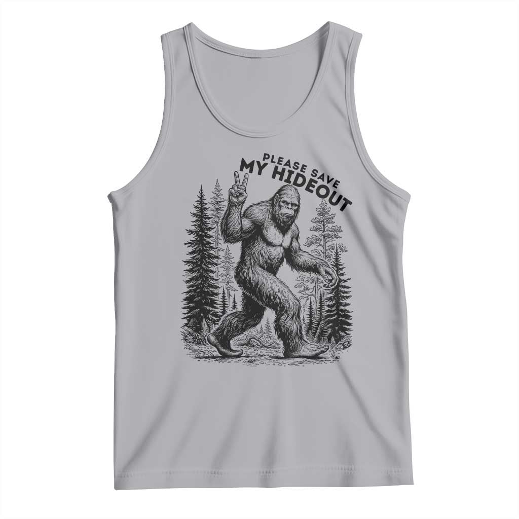 Please Save My Hideout Tank Top Bigfoot Forest Protector TS12 Athletic Heather Print Your Wear