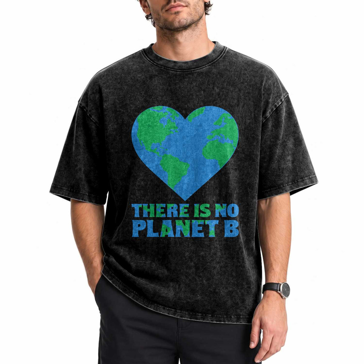 There Is No Planet B Washed Cotton T-Shirt Earth Day Nature Lover Gift