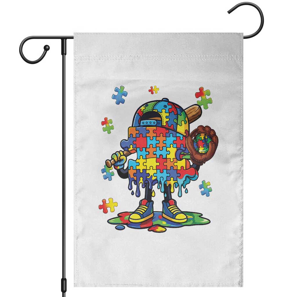 Autism Acceptance Baseball Garden Flag Colorful Drip Graphic Neurodiversity Support TS12 White Print Your Wear