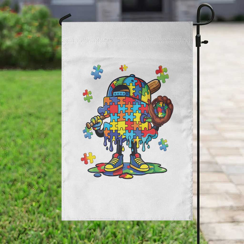 Autism Acceptance Baseball Garden Flag Colorful Drip Graphic Neurodiversity Support TS12 Print Your Wear