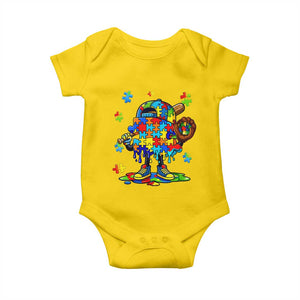 Autism Acceptance Baseball Baby Onesie Colorful Drip Graphic Neurodiversity Support TS12 Daisy Print Your Wear