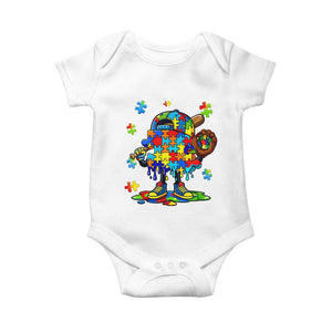 Autism Acceptance Baseball Baby Onesie Colorful Drip Graphic Neurodiversity Support TS12 White Print Your Wear