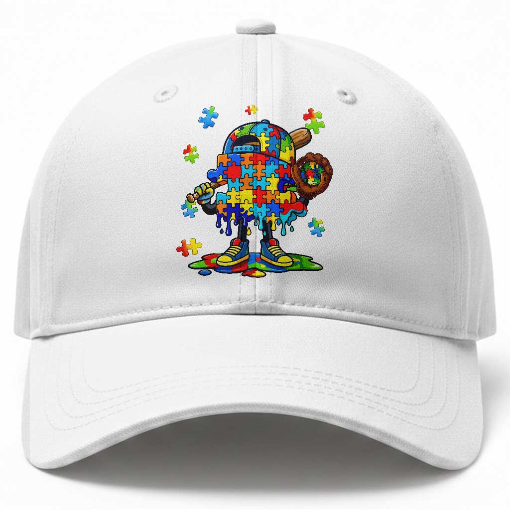 Autism Acceptance Baseball Baseball Cap Colorful Drip Graphic Neurodiversity Support TS12 Print Your Wear