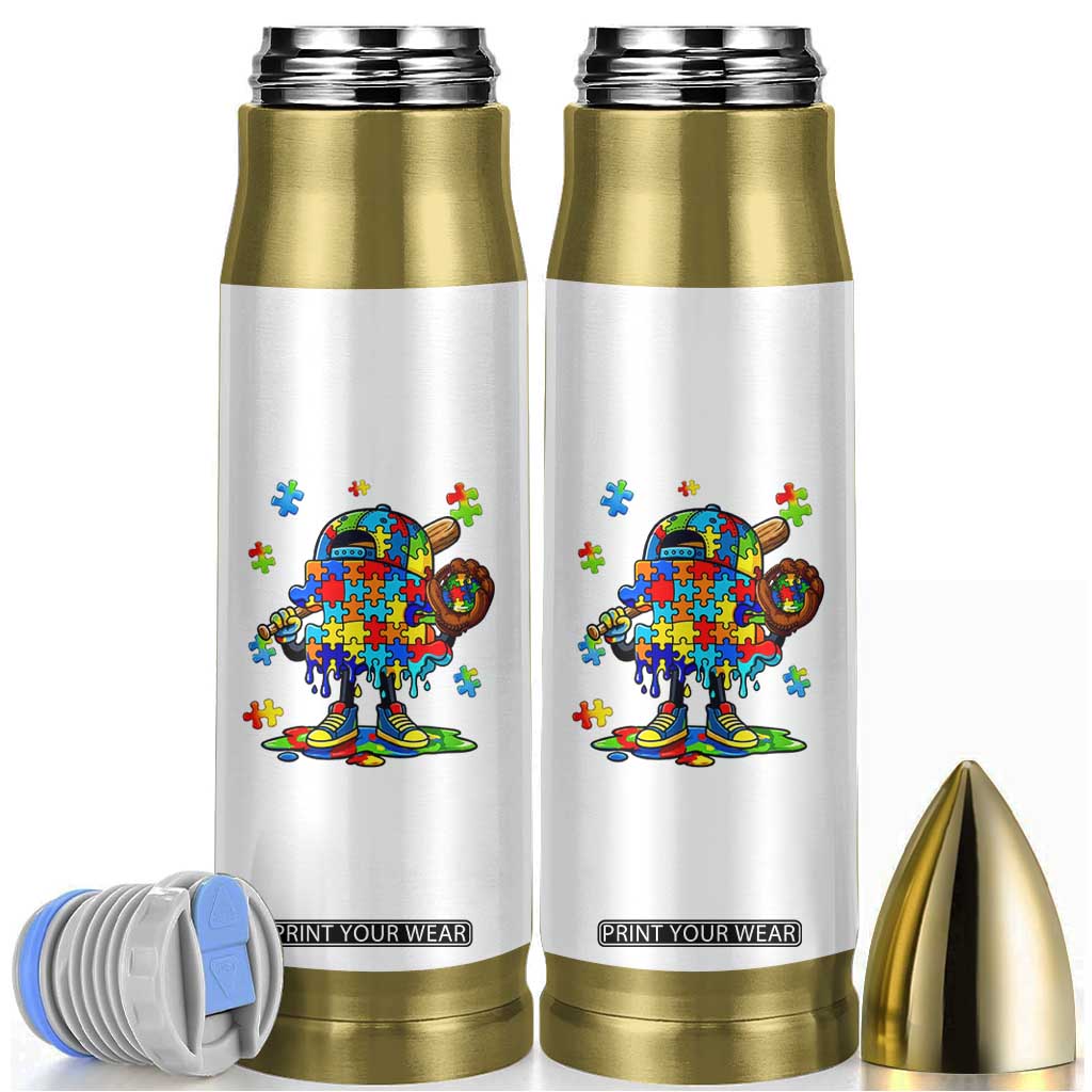 Autism Acceptance Baseball Bullet Tumbler Colorful Drip Graphic Neurodiversity Support TS12 White Print Your Wear