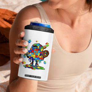 Autism Acceptance Baseball 4 in 1 Can Cooler Tumbler Colorful Drip Graphic Neurodiversity Support TS12 Print Your Wear