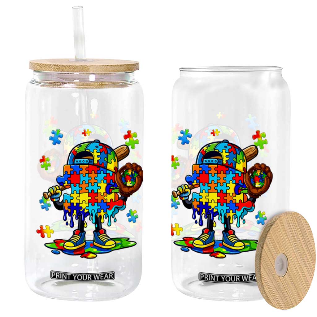 Autism Acceptance Baseball Glass Can Colorful Drip Graphic Neurodiversity Support TS12 Print Your Wear