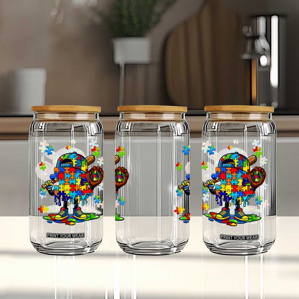 Autism Acceptance Baseball Glass Can Colorful Drip Graphic Neurodiversity Support TS12 Print Your Wear