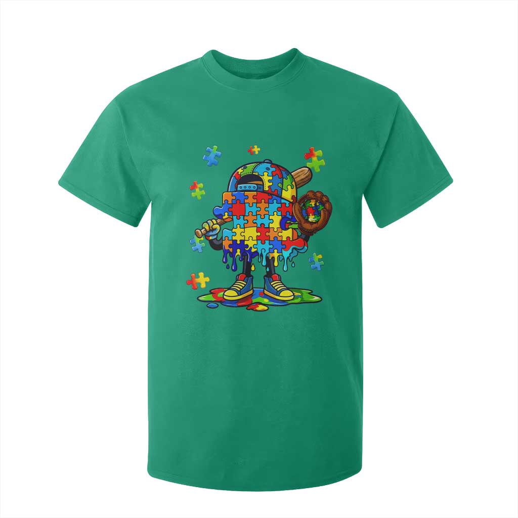 Autism Acceptance Baseball T Shirt For Kid Colorful Drip Graphic Neurodiversity Support TS12 Irish Green Print Your Wear