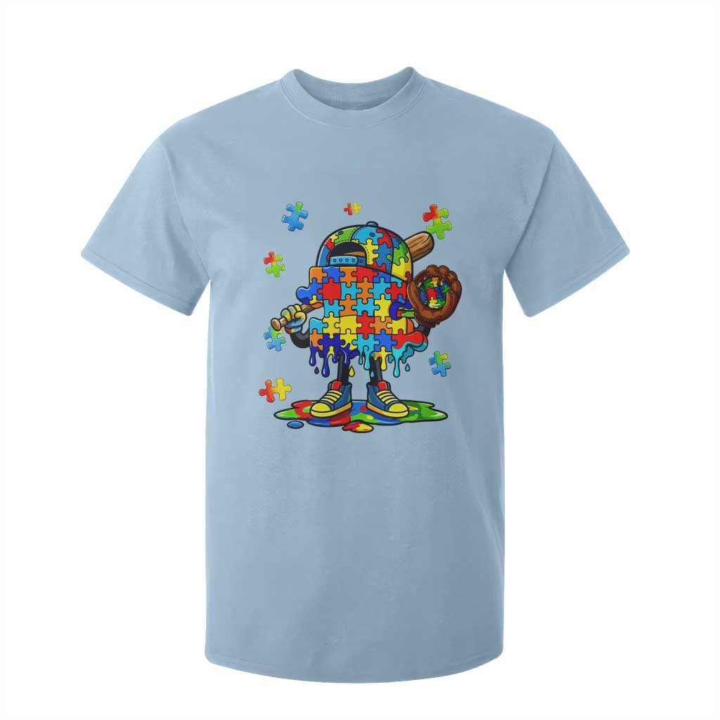 Autism Acceptance Baseball T Shirt For Kid Colorful Drip Graphic Neurodiversity Support TS12 Light Blue Print Your Wear