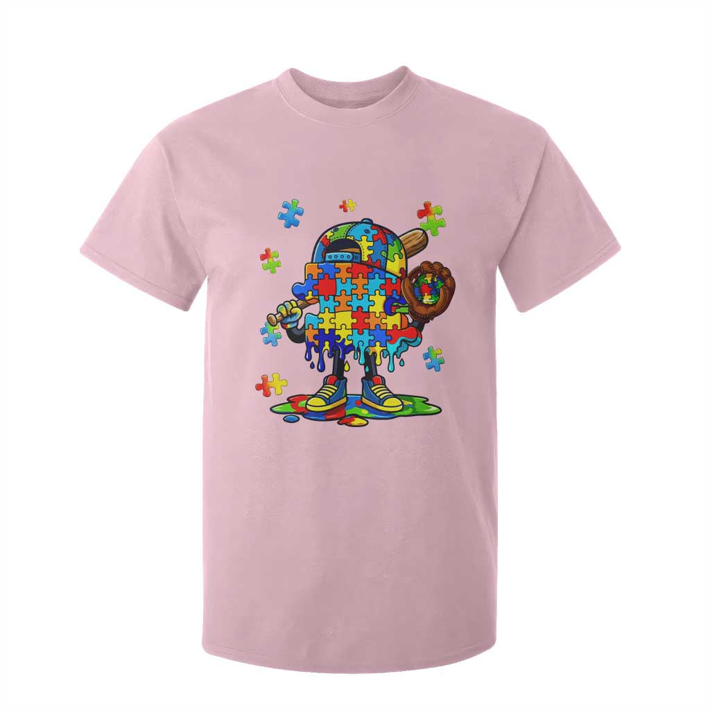Autism Acceptance Baseball T Shirt For Kid Colorful Drip Graphic Neurodiversity Support TS12 Light Pink Print Your Wear