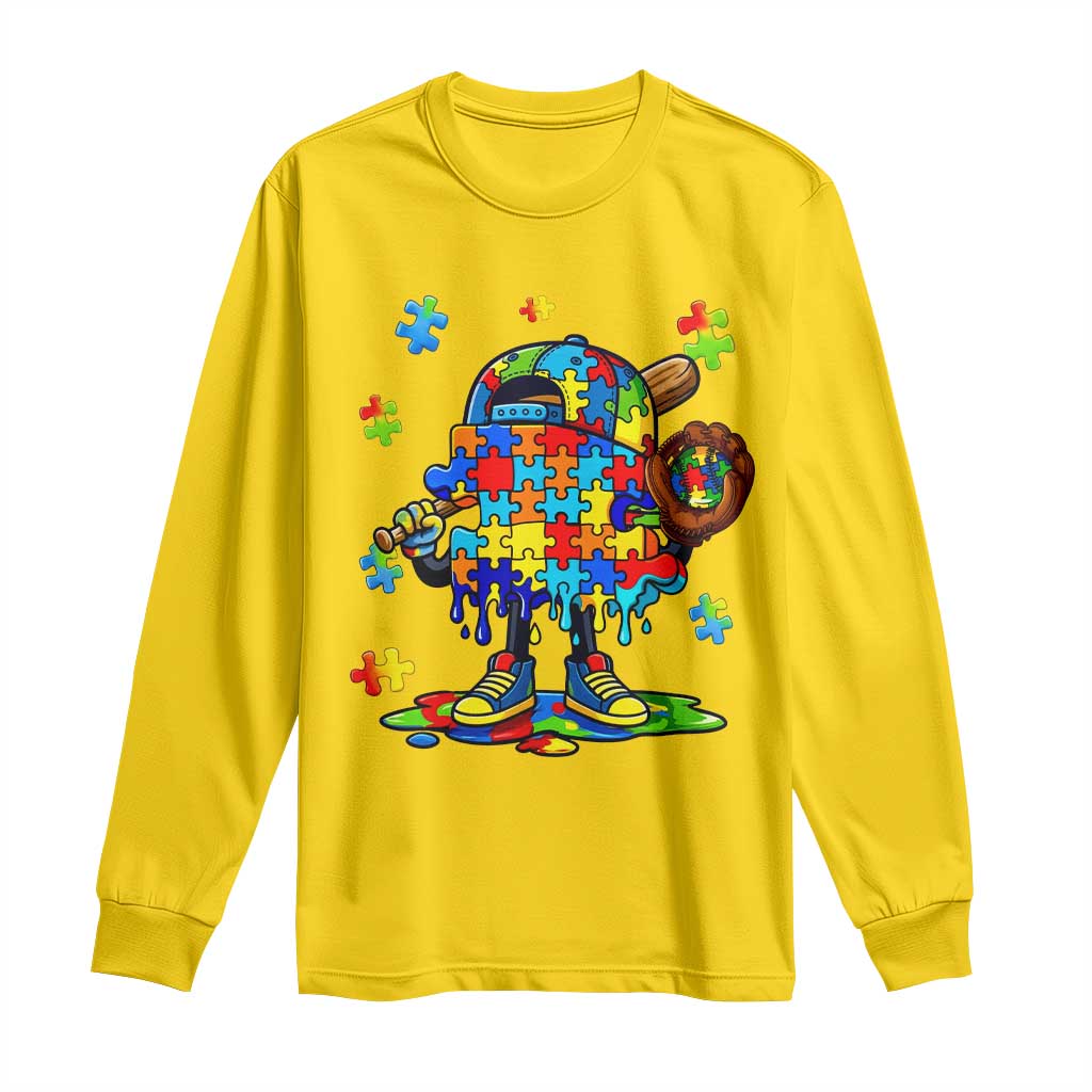 Autism Acceptance Baseball Long Sleeve Shirt Colorful Drip Graphic Neurodiversity Support TS12 Daisy Print Your Wear