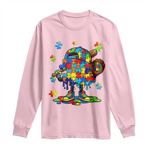 Autism Acceptance Baseball Long Sleeve Shirt Colorful Drip Graphic Neurodiversity Support TS12 Light Pink Print Your Wear