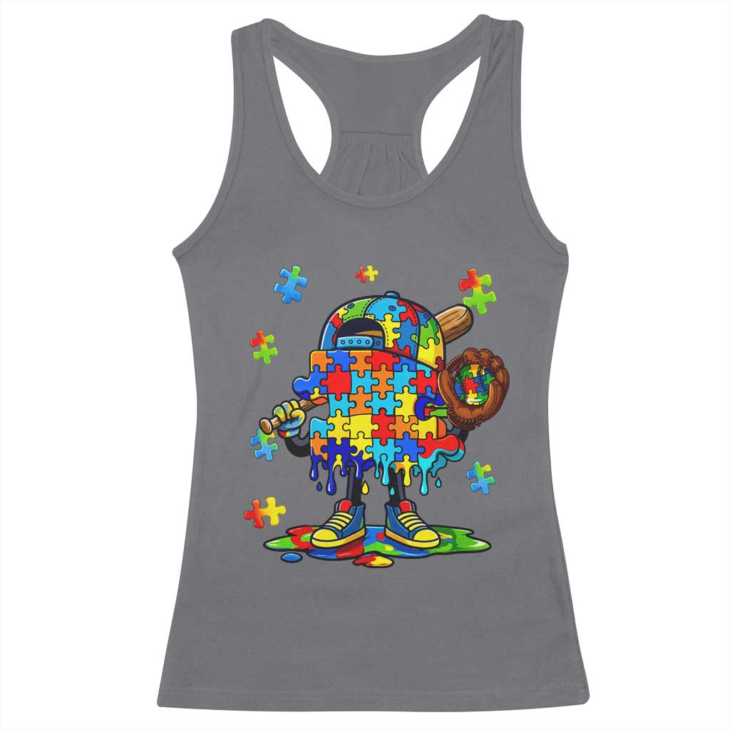 Autism Acceptance Baseball Racerback Tank Top Colorful Drip Graphic Neurodiversity Support TS12 Charcoal Print Your Wear
