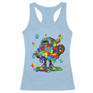 Autism Acceptance Baseball Racerback Tank Top Colorful Drip Graphic Neurodiversity Support TS12 Light Blue Print Your Wear