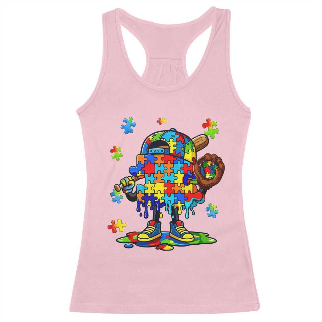 Autism Acceptance Baseball Racerback Tank Top Colorful Drip Graphic Neurodiversity Support TS12 Light Pink Print Your Wear