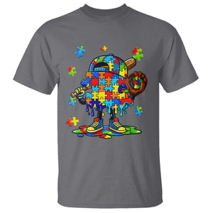 Autism Acceptance Baseball T Shirt Colorful Drip Graphic Neurodiversity Support TS12 Charcoal Print Your Wear