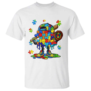 Autism Acceptance Baseball T Shirt Colorful Drip Graphic Neurodiversity Support TS12 White Print Your Wear