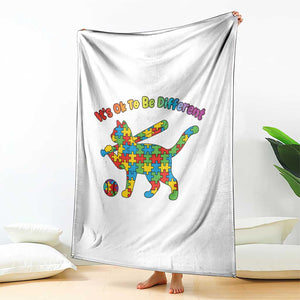 Autism Acceptance Baseball Cat Throw Blanket It Is Ok To Be Different TS12 Print Your Wear