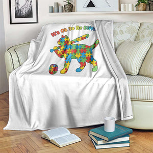 Autism Acceptance Baseball Cat Throw Blanket It Is Ok To Be Different TS12 Print Your Wear