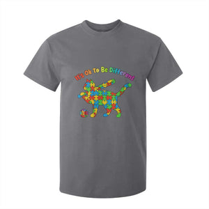 Autism Acceptance Baseball Cat T Shirt For Kid It Is Ok To Be Different TS12 Charcoal Print Your Wear