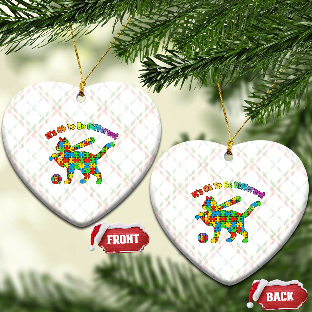 Autism Acceptance Baseball Cat Ceramic Ornament It Is Ok To Be Different TS12 Print Your Wear