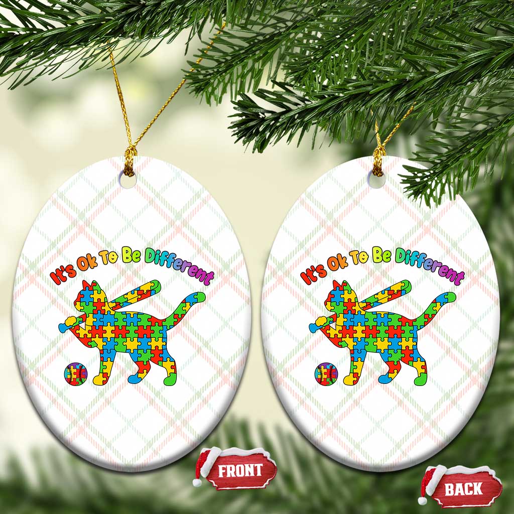 Autism Acceptance Baseball Cat Ceramic Ornament It Is Ok To Be Different TS12 Print Your Wear