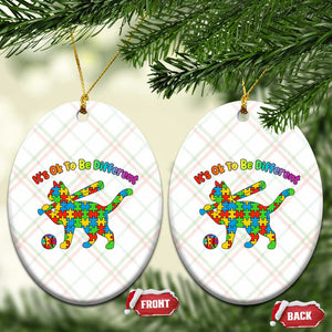 Autism Acceptance Baseball Cat Ceramic Ornament It Is Ok To Be Different TS12 Print Your Wear