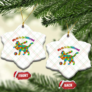 Autism Acceptance Baseball Cat Ceramic Ornament It Is Ok To Be Different TS12 Print Your Wear