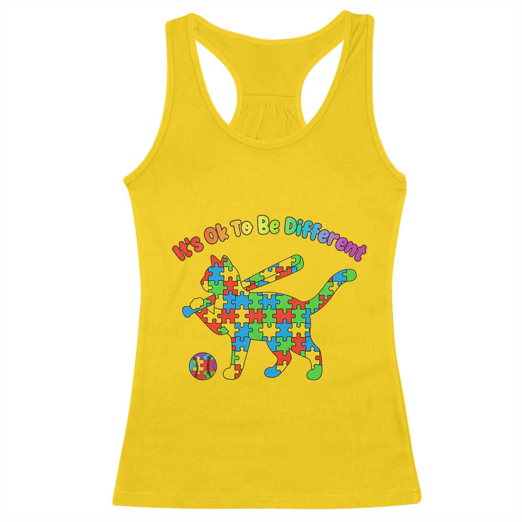 Autism Acceptance Baseball Cat Racerback Tank Top It Is Ok To Be Different TS12 Daisy Print Your Wear