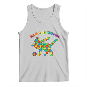 Autism Acceptance Baseball Cat Tank Top It Is Ok To Be Different TS12 Ash Print Your Wear