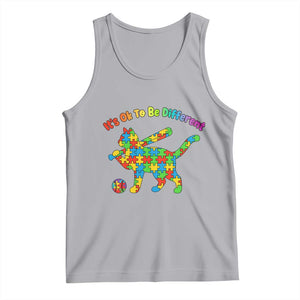 Autism Acceptance Baseball Cat Tank Top It Is Ok To Be Different TS12 Athletic Heather Print Your Wear