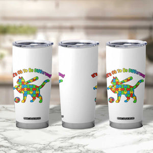 Autism Acceptance Baseball Cat Tumbler Cup It Is Ok To Be Different TS12 Print Your Wear
