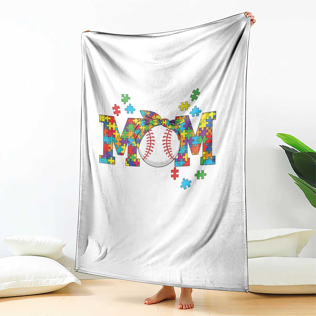 Autism Acceptance Baseball Mom Throw Blanket Proud Mom Inclusive Support Graphic TS12 Print Your Wear
