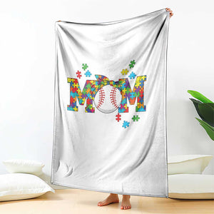Autism Acceptance Baseball Mom Throw Blanket Proud Mom Inclusive Support Graphic TS12 Print Your Wear