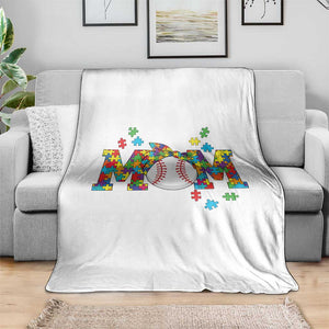 Autism Acceptance Baseball Mom Throw Blanket Proud Mom Inclusive Support Graphic TS12 Print Your Wear