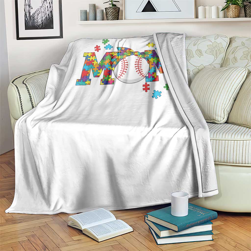 Autism Acceptance Baseball Mom Throw Blanket Proud Mom Inclusive Support Graphic TS12 Print Your Wear