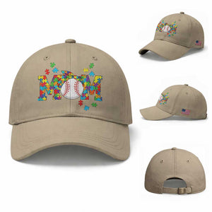 Autism Acceptance Baseball Mom Baseball Cap Proud Mom Inclusive Support Graphic TS12 Baseball Cap Universal Fit Khaki Print Your Wear